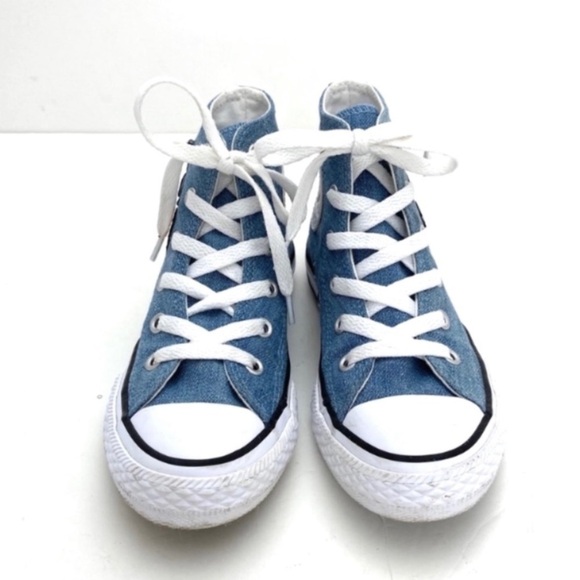 CONVERSE All Star Floral Patch Denim High Top Sneakers Size 12 Kids  362878F - Picture 2 of 11